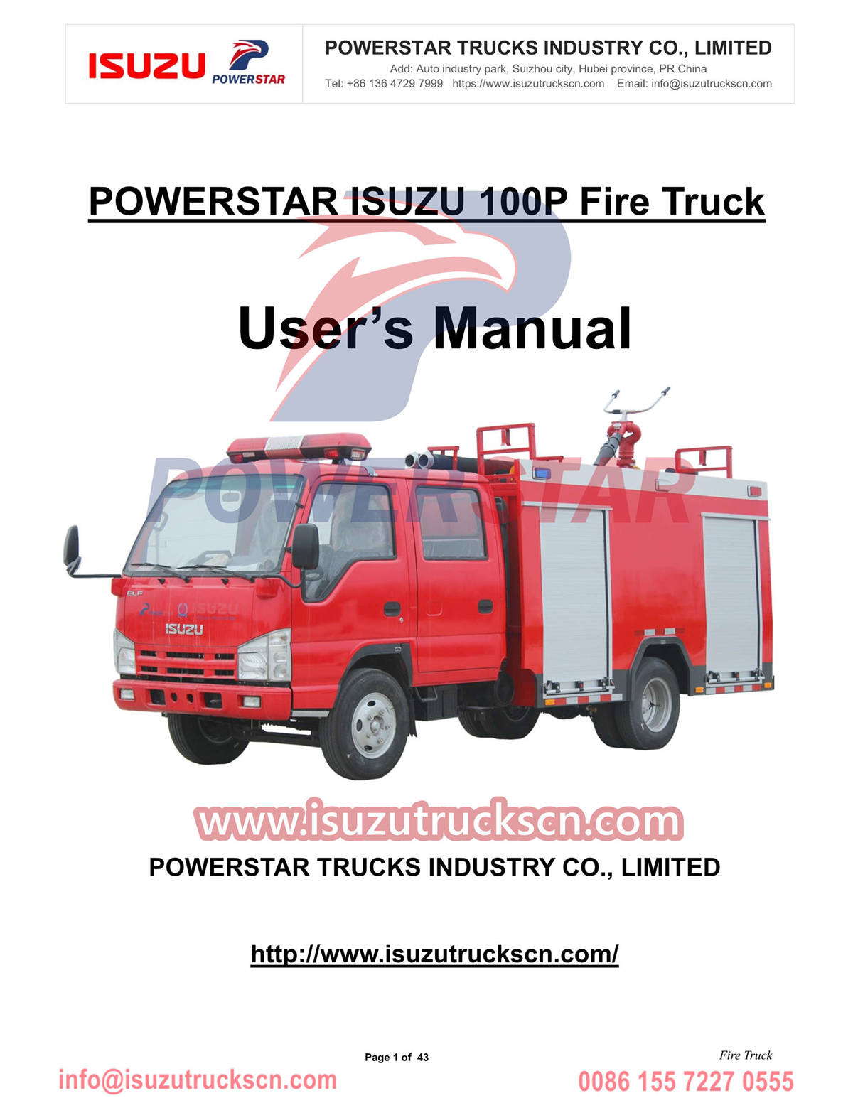 ISUZU fire tender mini ELF manual export Albania