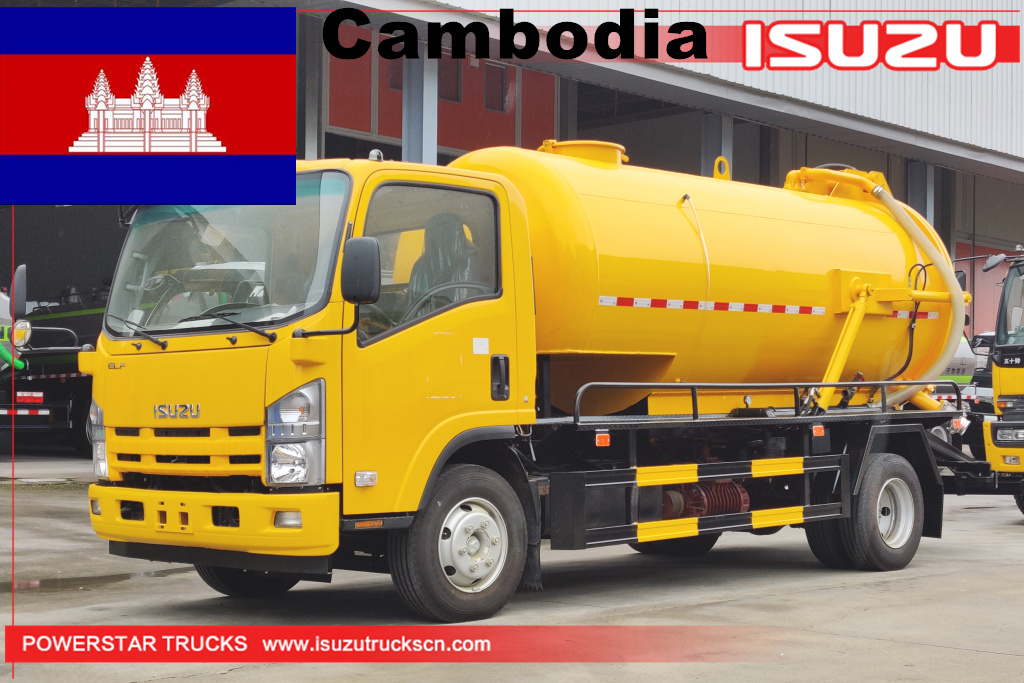 Cambodia - 1 unit ISUZU ELF Vacuum Tanker Truck