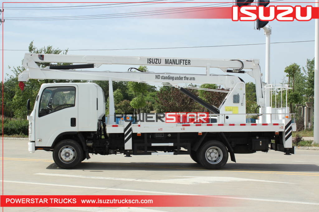 ISUZU brand telescopic arm 16m aerial truck with basket