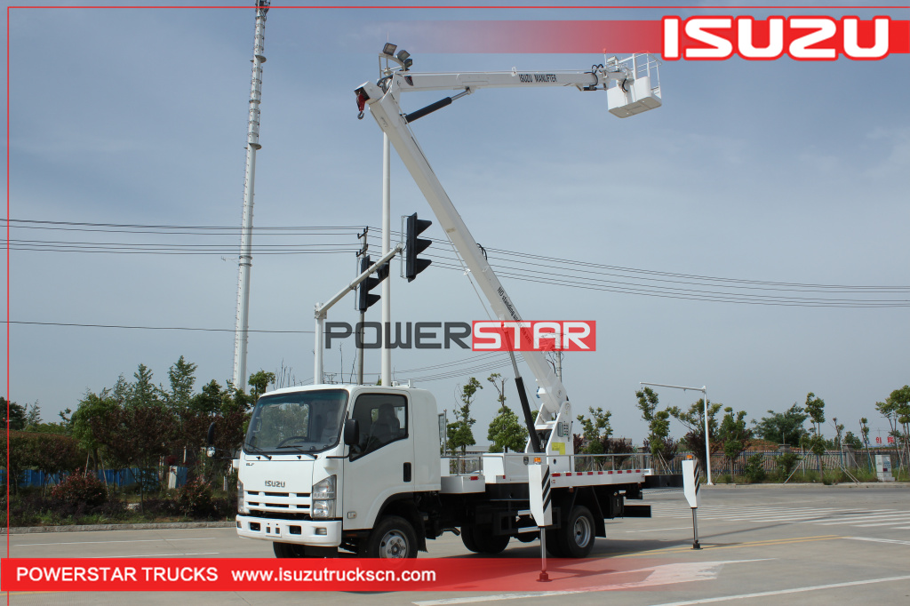 new ISUZU brand 700P ELF telescopic arm 16m aerial truck with basket