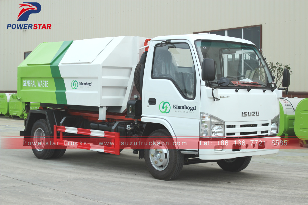 Mongolia ISUZU Hydraulic arm hook lift truck for sale