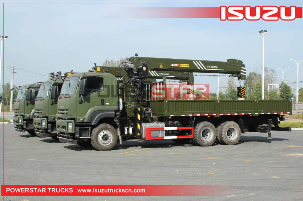 Myanmar -3 units ISUZU Truck with Palfinger SPS4000 16ton crane