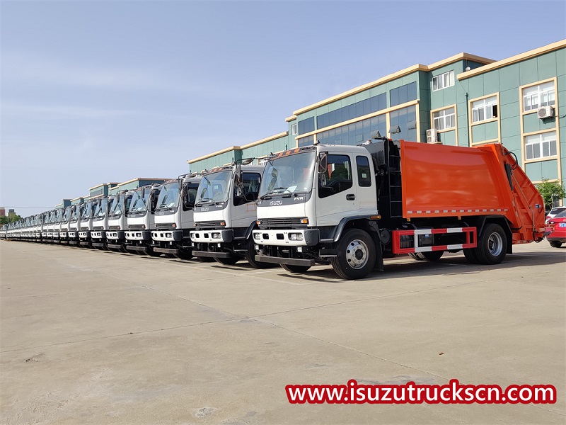 40 pcs Isuzu 15 cbm garbage compactor truck are exported to YEMEN