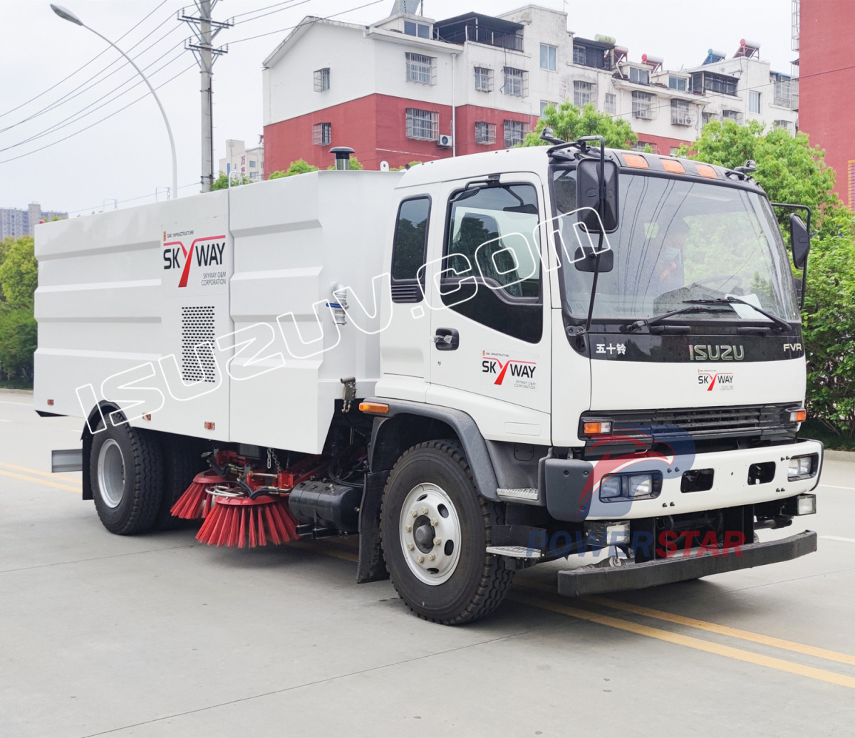 Philippines Isuzu FVR 6HK1-TCL Road Street Sweeper Truck