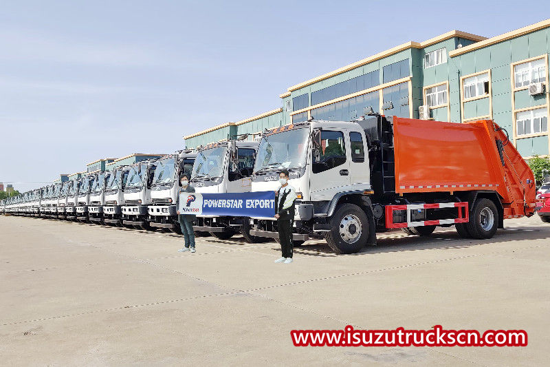 40 pcs Isuzu FVR 15 cbm trash compactor truck Shipping to YEMAN
