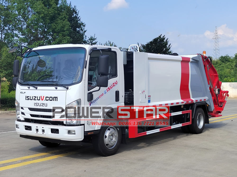 Isuzu NPR 8cbm rear loader garbage truck