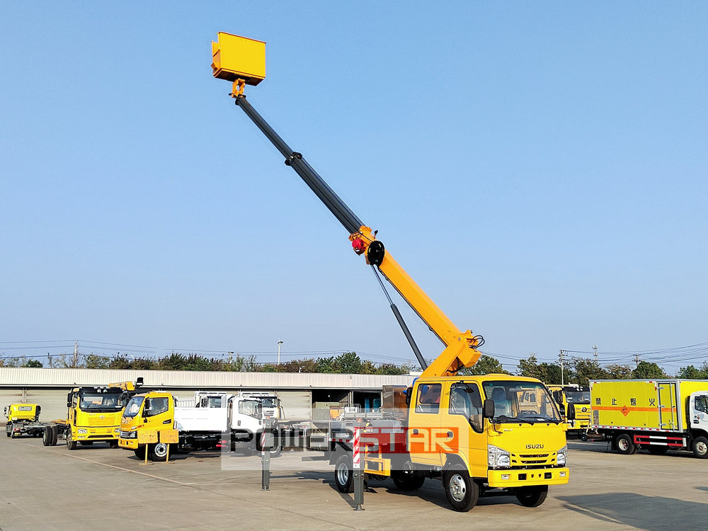 Isuzu ELF NKR double cabin 16 meter aerial manlift truck