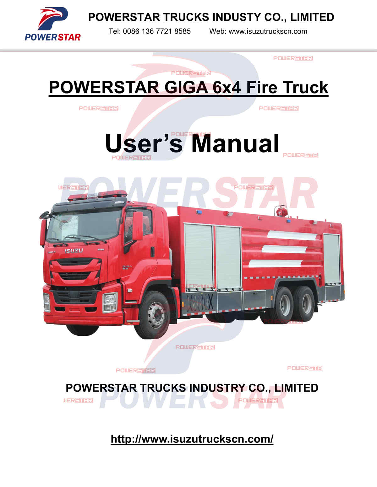 Middle East countries ISUZU GIGA Water & Foam Fire Fighting Trucks User Manual