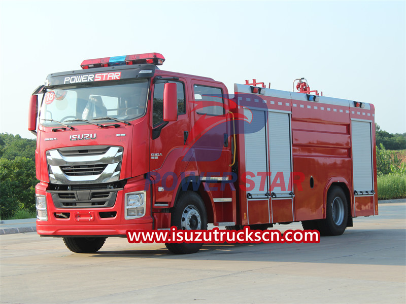 What are the different choices between Isuzu water tank fire truck and Isuzu foam fire truck