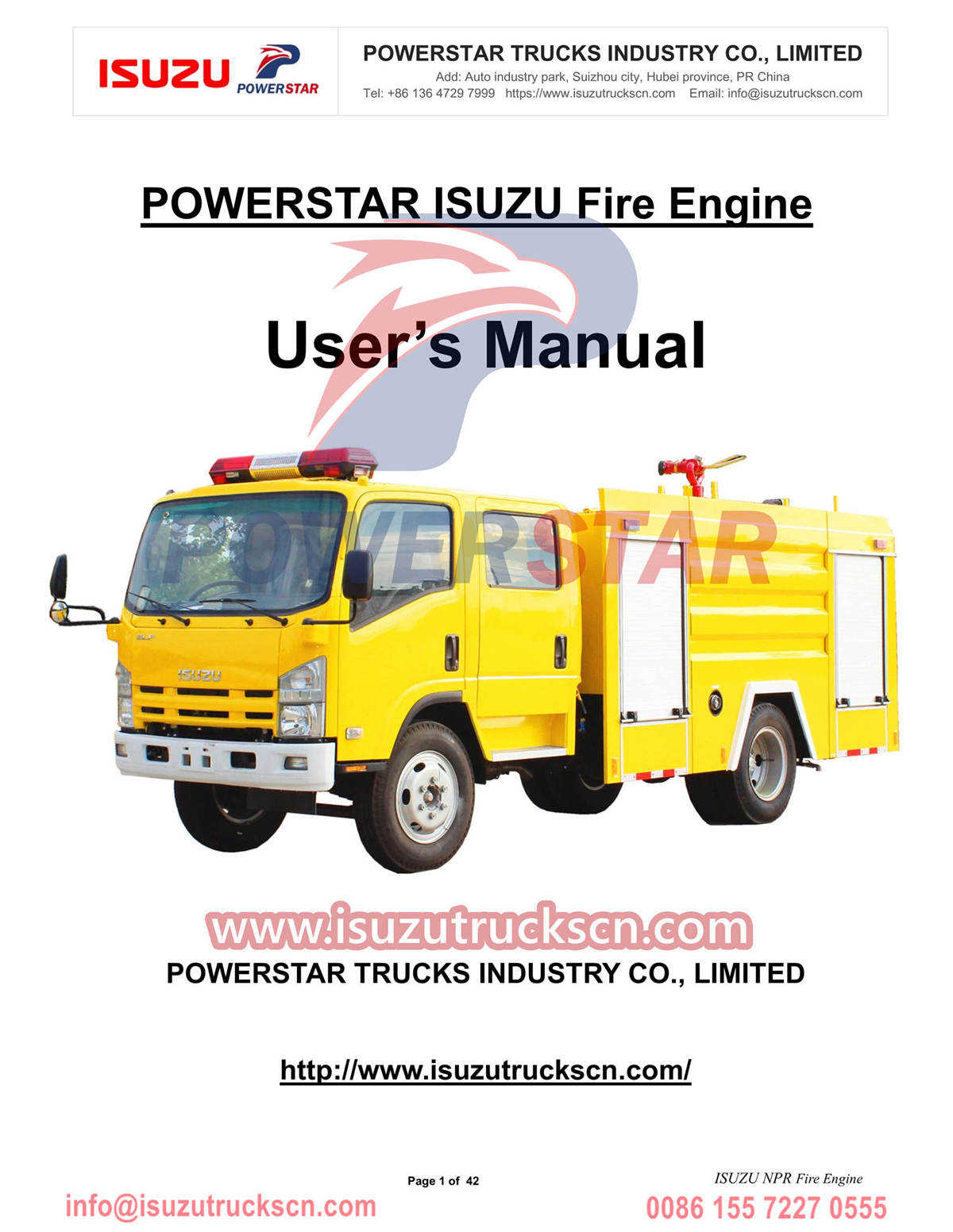 ISUZU Fire Truck ELF 5000L Manual export Dubai
