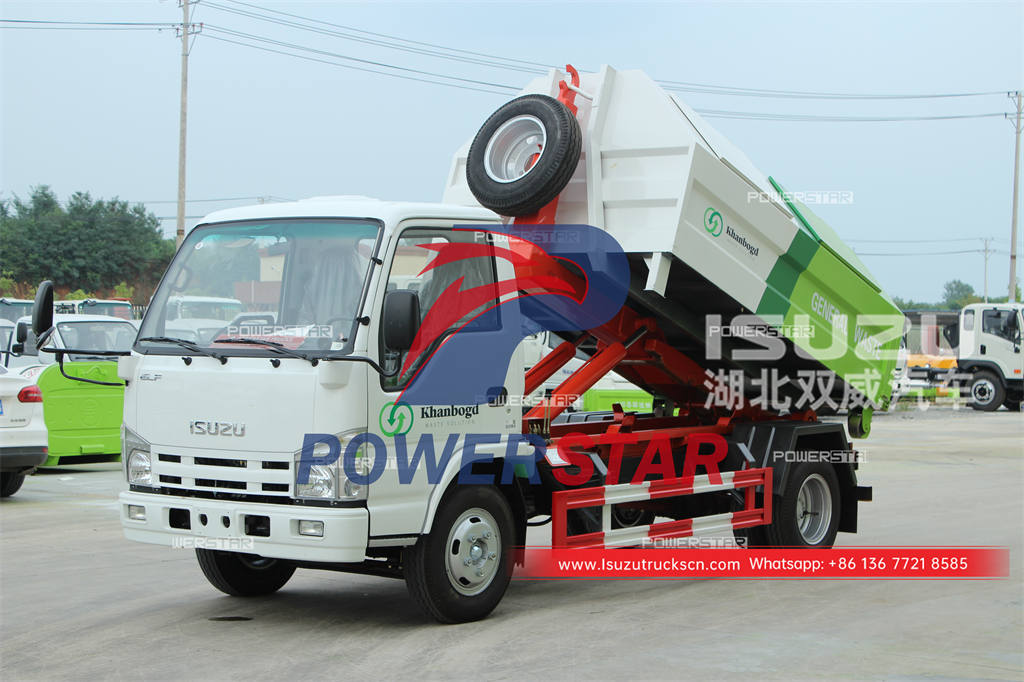 About the hook arm structure of ISUZU hook loader garbage truck